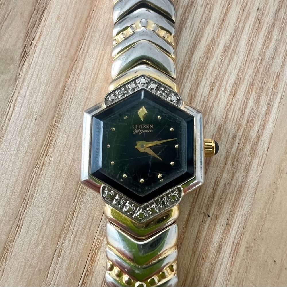 Citizen Women's Two-Tone Hexagonal Watch with new battery